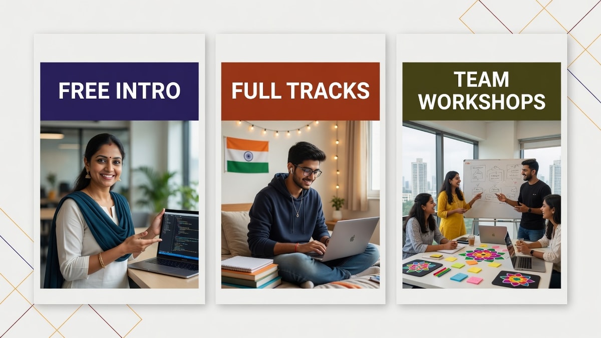 Programs path from free session to demo day
